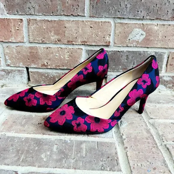 Alex Marie Shoes Alex Marie Floral Navy Blue Black Pink Heels
